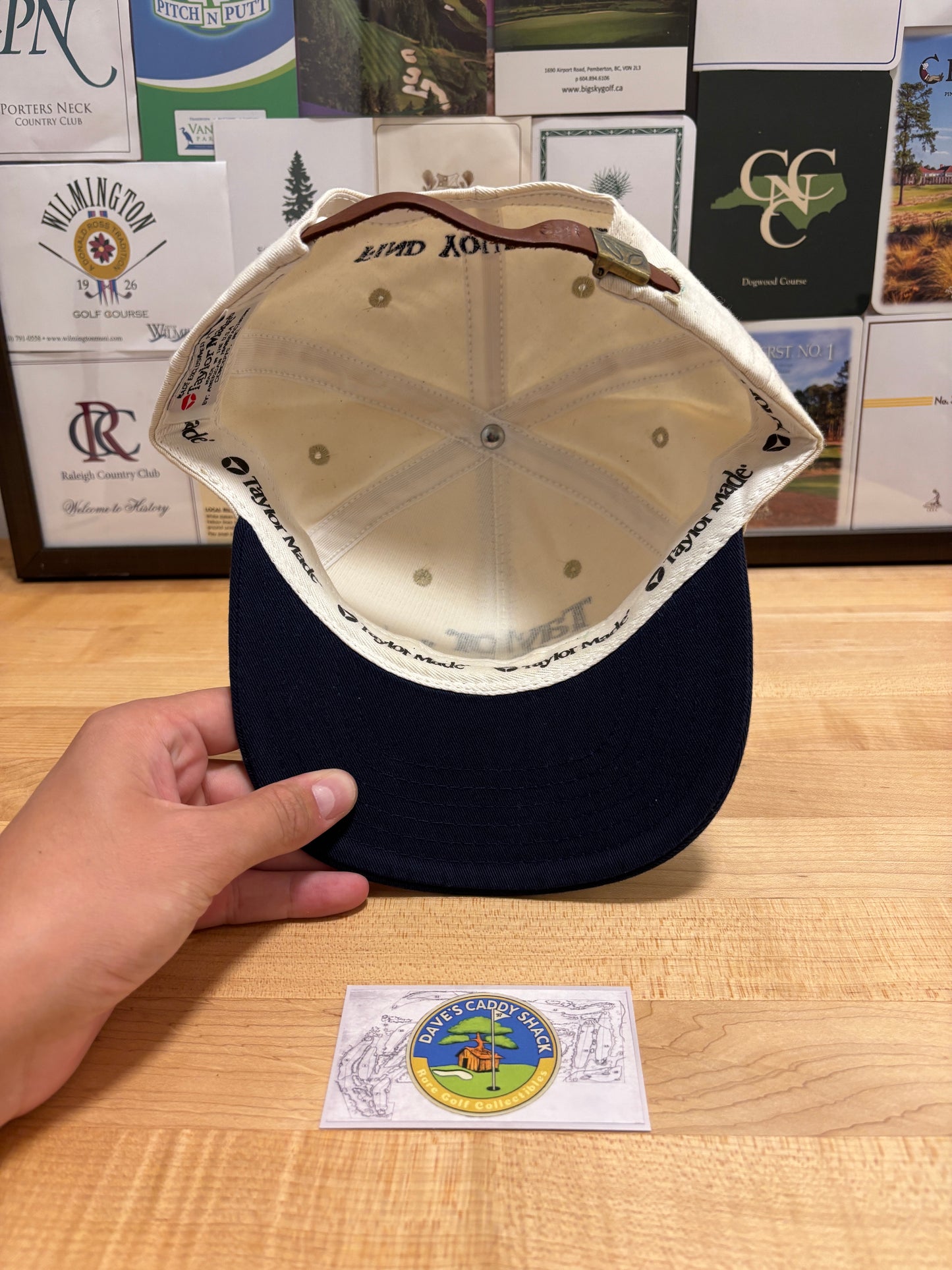 1990s Vintage Taylormade Classic Logo Hat Cream/Navy