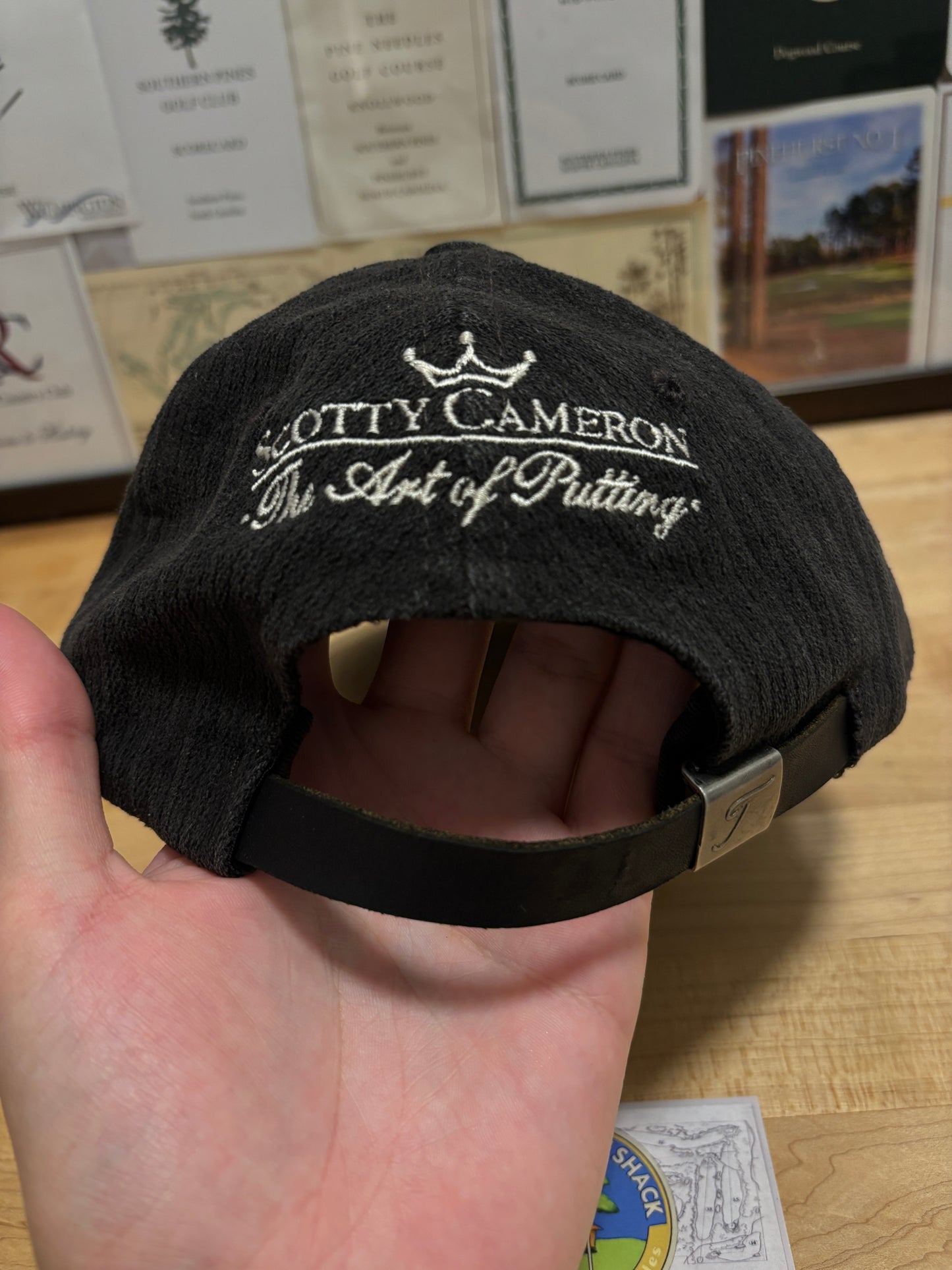 1990s Vintage Titleist Scotty Cameron The Art of Putting Script Hat Black