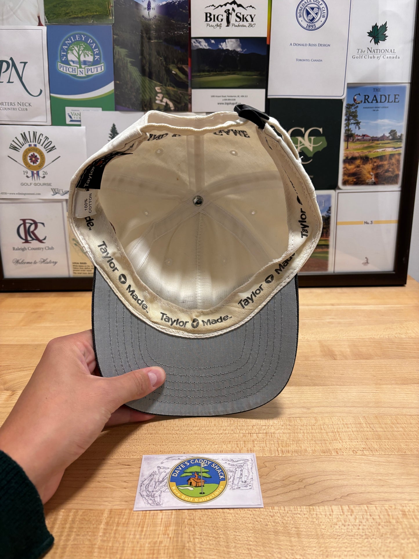 1990s Vintage Taylormade Script Logo Hat White/Black