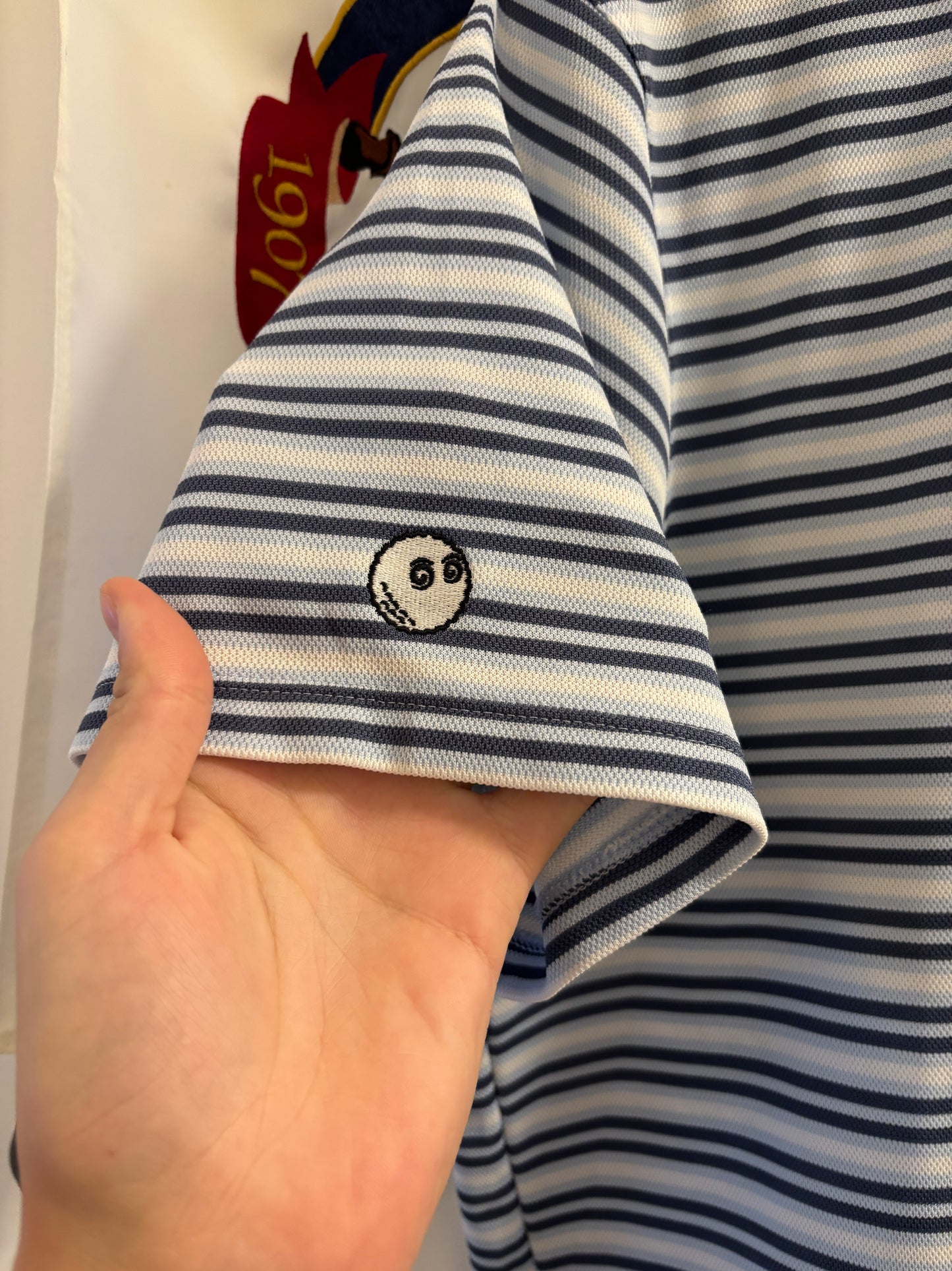 Malbon Nike Buckets Logo Striped Polo