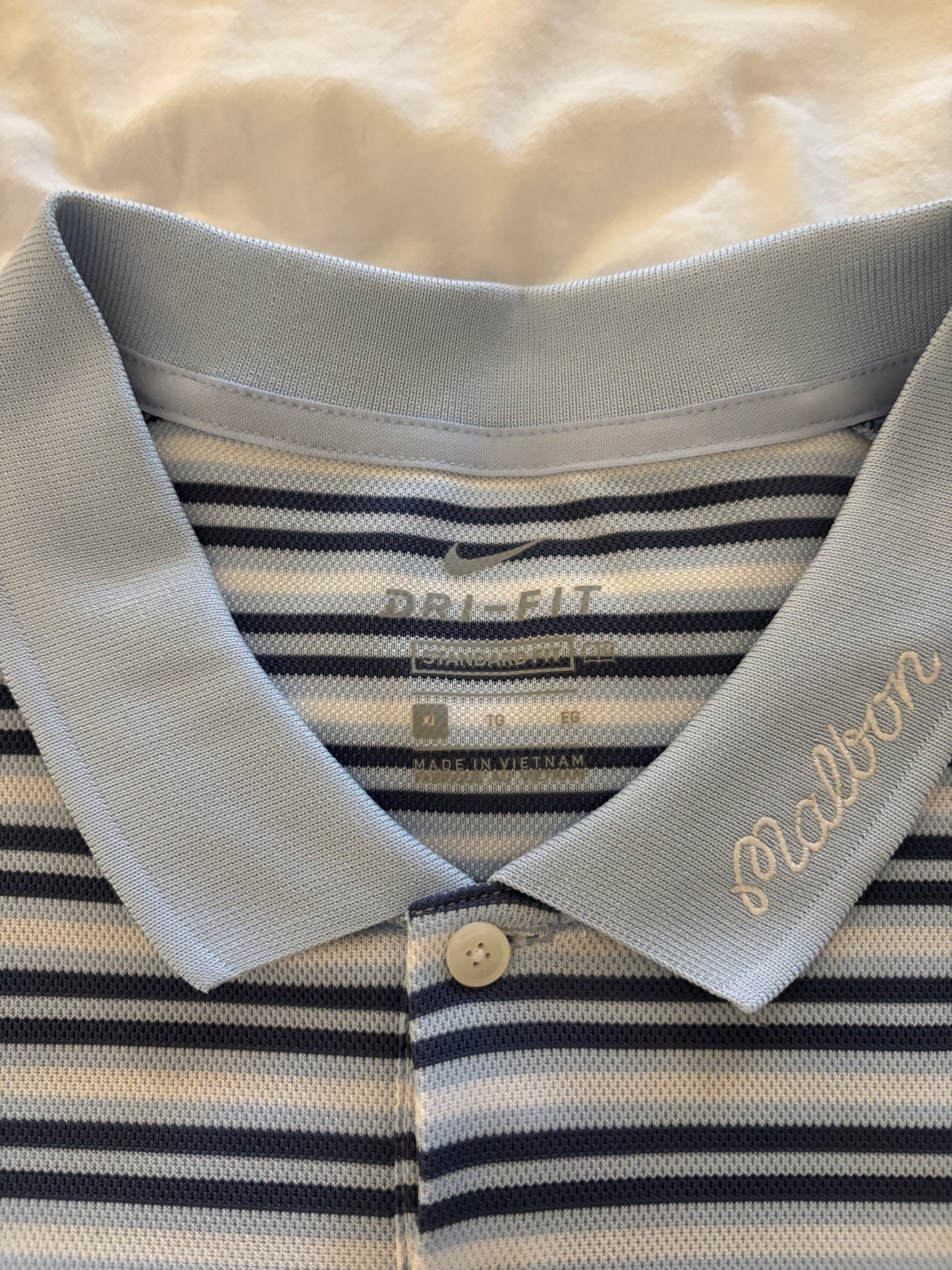 Malbon Nike Buckets Logo Striped Polo