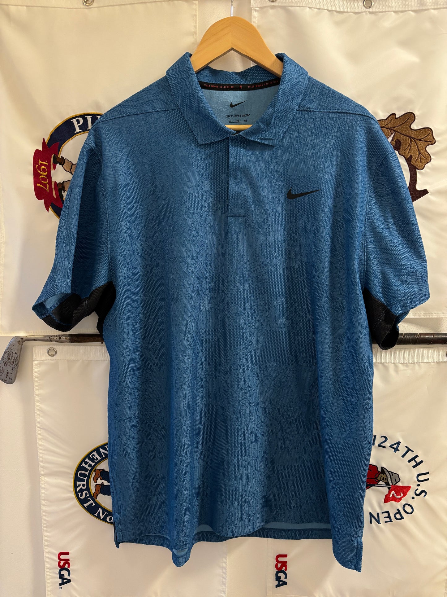 Nike Tiger Woods All Over Pattern Blue Polo