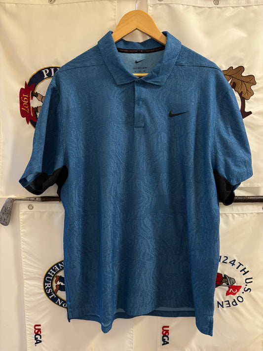 Nike Tiger Woods All Over Pattern Blue Polo
